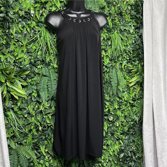 CALVIN KLEIN Women‎ Dress 2 Black High Neck Grommet Accent A Line Shift 1974 - Picture 5 of 7